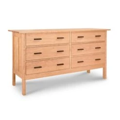 Modern Craftsman 6-Drawer Dresser -VERMONT WOODS Modern Craftsman 6 Drawer Dresser Natural Maple