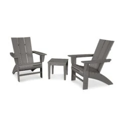 POLYWOOD Modern Curveback Adirondack 3-Piece Set
