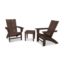 POLYWOOD Modern Curveback Adirondack 3-Piece Set -VERMONT WOODS Modern Curveback Adirondack 3 Piece Set PWS420 1 MA Mahogany