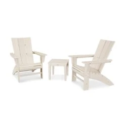 POLYWOOD Modern Curveback Adirondack 3-Piece Set -VERMONT WOODS Modern Curveback Adirondack 3 Piece Set PWS420 1 SA Sand