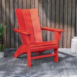 POLYWOOD Modern Curveback Adirondack Chair 17 POLYWOOD Modern Curveback Adirondack Chair -VERMONT WOODS Modern Curveback Adirondack Chair Life 1