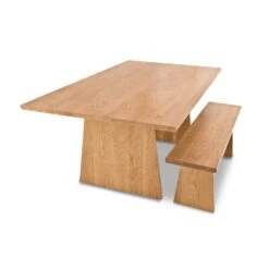 Modern Solid Hardwood Dining Table - Customizable Designer Style -VERMONT WOODS Modern Designer Solid Top Table 42x60 Natural Maple