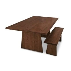 Modern Solid Hardwood Dining Table - Customizable Designer Style -VERMONT WOODS Modern Designer Solid Top Table 42x60 Natural Walnut