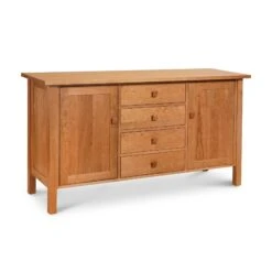 Artisan Crafted Modern Mission Sideboard - Solid Wood Dining Buffet -VERMONT WOODS Modern Mission Sideboard Natural Cherry