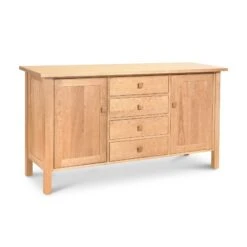 Artisan Crafted Modern Mission Sideboard - Solid Wood Dining Buffet -VERMONT WOODS Modern Mission Sideboard Natural Maple