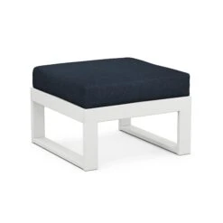 POLYWOOD Modular Ottoman – EDGE Collection Outdoor Seating 9 POLYWOOD Modular Ottoman – EDGE Collection Outdoor Seating -VERMONT WOODS Modular Ottoman 4600 WH145991 White Marine Indigo
