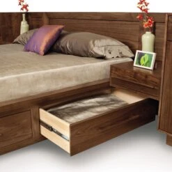Moduluxe Storage Bed With Panel Headboard - 35" Series 8 Moduluxe Storage Bed With Panel Headboard - 35" Series -VERMONT WOODS Moduluxe Walnut Panel Storage Bed 35in 1