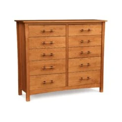 Copeland Monterey 10-Drawer Dresser - Luxury Solid Wood Storage -VERMONT WOODS Monterey Cherry 10 Drawer Dresser Autumn Cherry