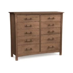 Copeland Monterey 10-Drawer Dresser - Luxury Solid Wood Storage -VERMONT WOODS Monterey Cherry 10 Drawer Dresser Saddle Cherry