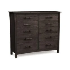 Copeland Monterey 10-Drawer Dresser - Luxury Solid Wood Storage -VERMONT WOODS Monterey Cherry 10 Drawer Dresser Smoke Cherry