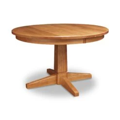 Natural Vermont Single Pedestal Round Extension Table