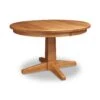 Natural Vermont Single Pedestal Round Solid Top Dining Table -VERMONT WOODS Natural Vermont Single Pedestal Solid Top Table