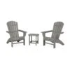 POLYWOOD Nautical 3-Piece Curveback Adirondack Set with Side Table 2 POLYWOOD Nautical 3-Piece Curveback Adirondack Set with Side Table -VERMONT WOODS Nautical 3 Piece Curveback Adirondack Set