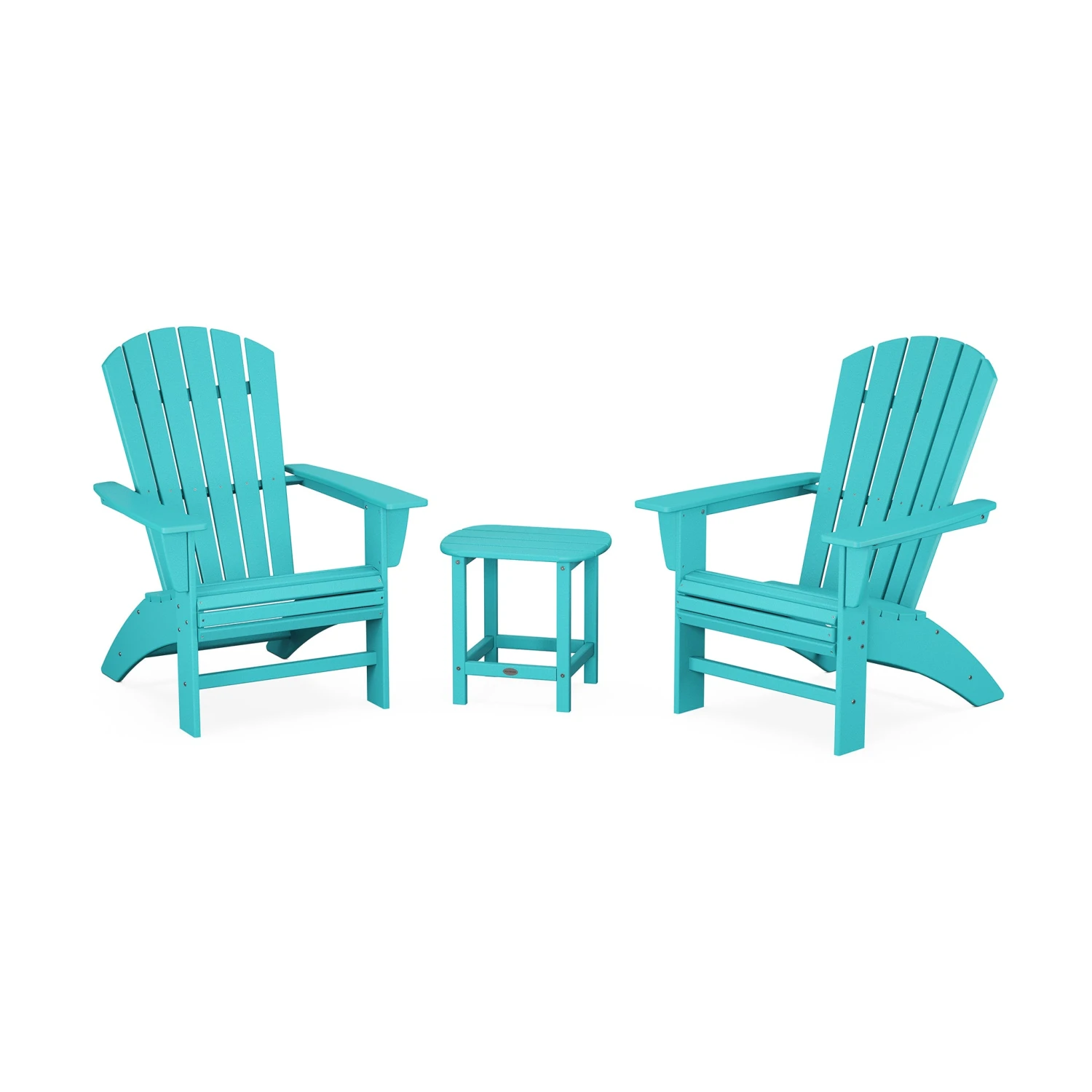 POLYWOOD Nautical 3-Piece Curveback Adirondack Set with Side Table 10 POLYWOOD Nautical 3-Piece Curveback Adirondack Set with Side Table - Image 8