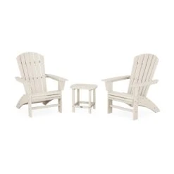 POLYWOOD Nautical 3-Piece Curveback Adirondack Set with Side Table 17 POLYWOOD Nautical 3-Piece Curveback Adirondack Set with Side Table -VERMONT WOODS Nautical 3 Piece Curveback Adirondack Set PWS419 1 SA Sand
