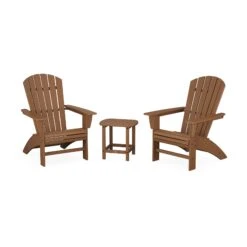 POLYWOOD Nautical 3-Piece Curveback Adirondack Set with Side Table 15 POLYWOOD Nautical 3-Piece Curveback Adirondack Set with Side Table -VERMONT WOODS Nautical 3 Piece Curveback Adirondack Set PWS419 1 TE Teak