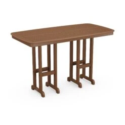 POLYWOOD Nautical 37" x 72" Bar Height Table -VERMONT WOODS Nautical 37x72 Bar Table NCBT3772TE Teak