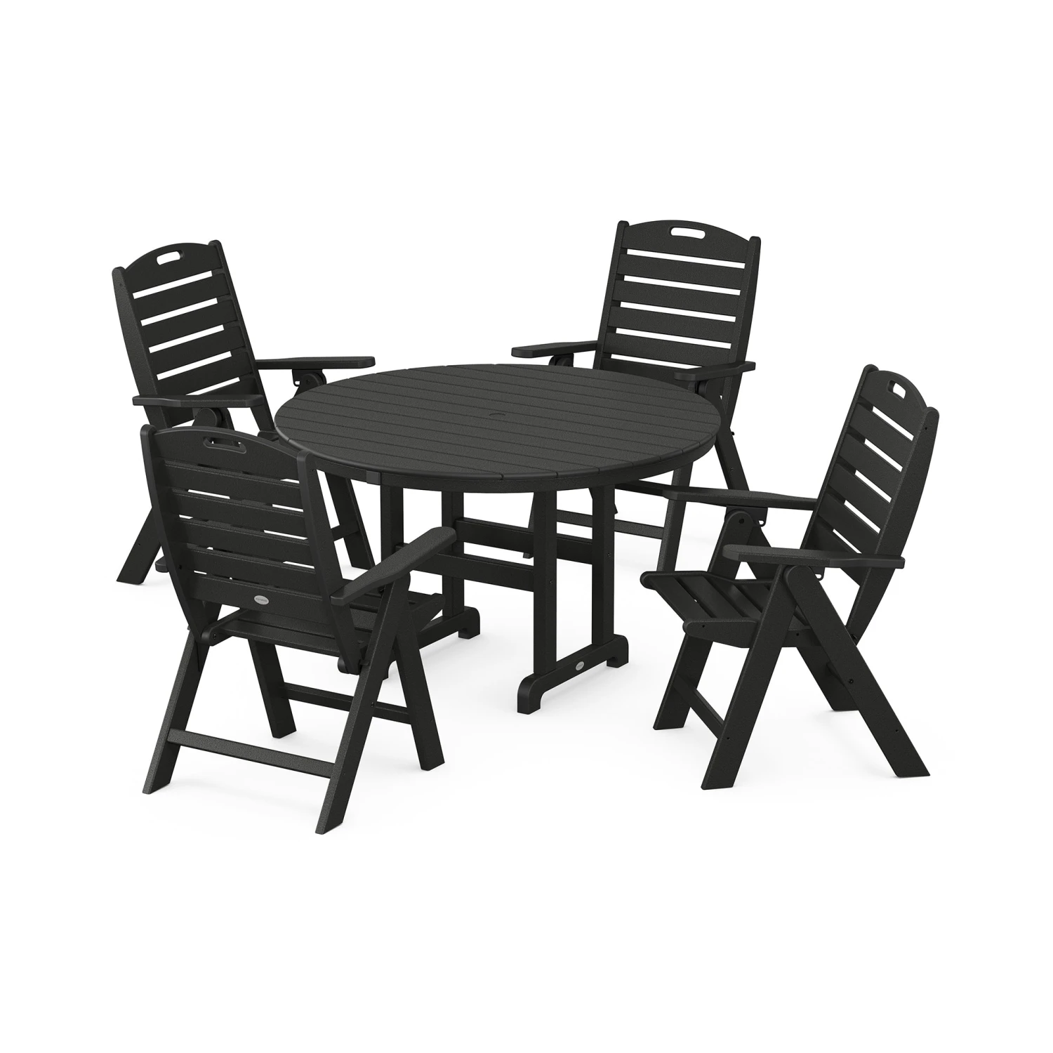 POLYWOOD Nautical 5-Piece Dining Set with Round 48-Inch Table 5 POLYWOOD Nautical 5-Piece Dining Set with Round 48-Inch Table - Image 3