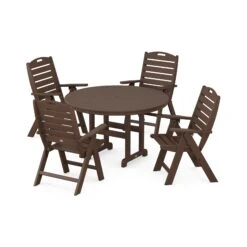 POLYWOOD Nautical 5-Piece Dining Set with Round 48-Inch Table 13 POLYWOOD Nautical 5-Piece Dining Set with Round 48-Inch Table -VERMONT WOODS Nautical 5 Piece Dining Set PWS260 1 MA Mahogany