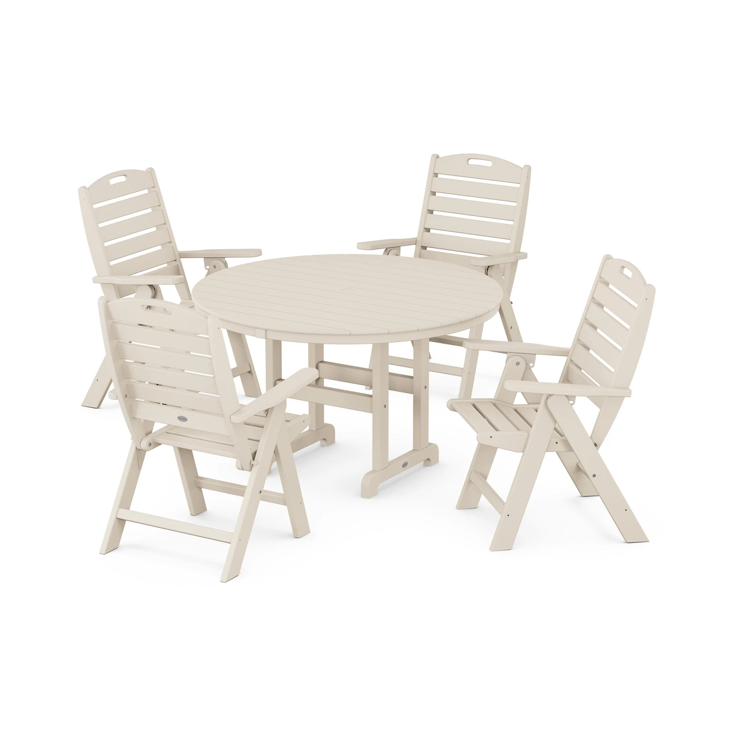 POLYWOOD Nautical 5-Piece Dining Set with Round 48-Inch Table 8 POLYWOOD Nautical 5-Piece Dining Set with Round 48-Inch Table - Image 6