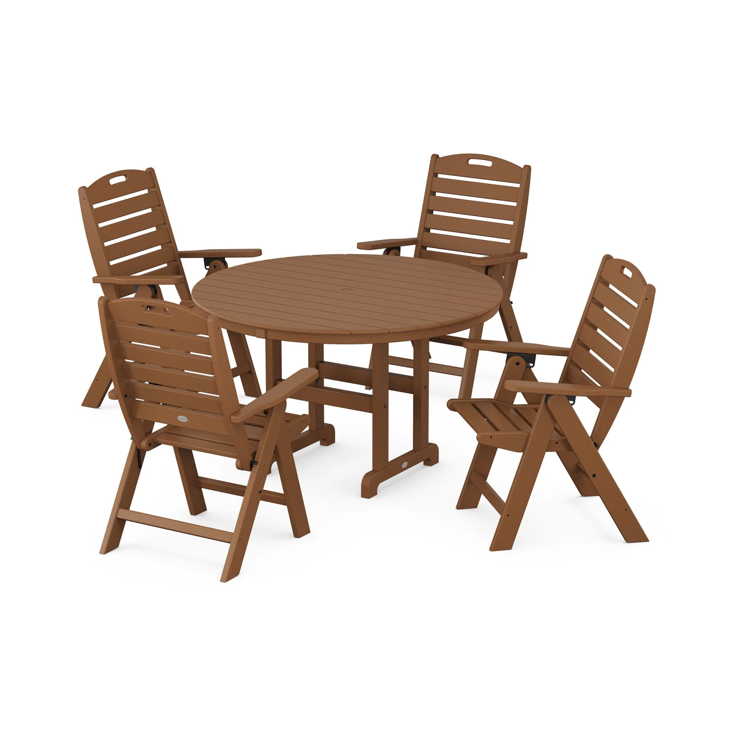 POLYWOOD Nautical 5-Piece Dining Set with Round 48-Inch Table 6 POLYWOOD Nautical 5-Piece Dining Set with Round 48-Inch Table - Image 4