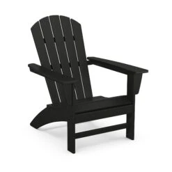 POLYWOOD Nautical Adirondack Chair - Sustainable Outdoor Seating -VERMONT WOODS Nautical Adirondack Chair AD410BL Black