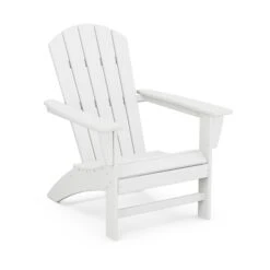 POLYWOOD Nautical Adirondack Chair - Sustainable Outdoor Seating -VERMONT WOODS Nautical Adirondack Chair AD410WH White