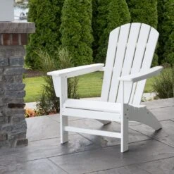 POLYWOOD Nautical Adirondack Chair - Sustainable Outdoor Seating -VERMONT WOODS Nautical Adirondack Chair Life 1
