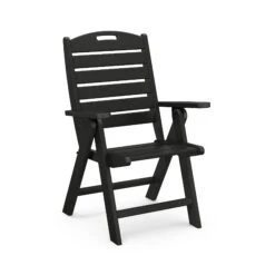 POLYWOOD Nautical Highback Folding Dining Chair: Adjustable Outdoor Seating 12 POLYWOOD Nautical Highback Folding Dining Chair: Adjustable Outdoor Seating -VERMONT WOODS Nautical Highback Folding Dining Chair NCH38BL Black