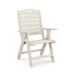 POLYWOOD Nautical Highback Folding Dining Chair: Adjustable Outdoor Seating 15 POLYWOOD Nautical Highback Folding Dining Chair: Adjustable Outdoor Seating -VERMONT WOODS Nautical Highback Folding Dining Chair NCH38SA Sand