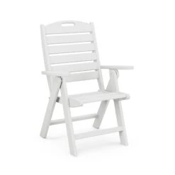 POLYWOOD Nautical Highback Folding Dining Chair: Adjustable Outdoor Seating 16 POLYWOOD Nautical Highback Folding Dining Chair: Adjustable Outdoor Seating -VERMONT WOODS Nautical Highback Folding Dining Chair NCH38WH White