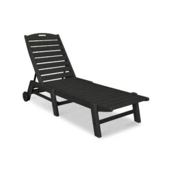 POLYWOOD Nautical Wheeled Stackable Chaise Lounge