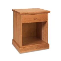 New England Shaker 1-Drawer Enclosed Shelf Nightstand