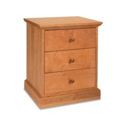New England Shaker 3-Drawer Nightstand - Handcrafted Bedside Storage