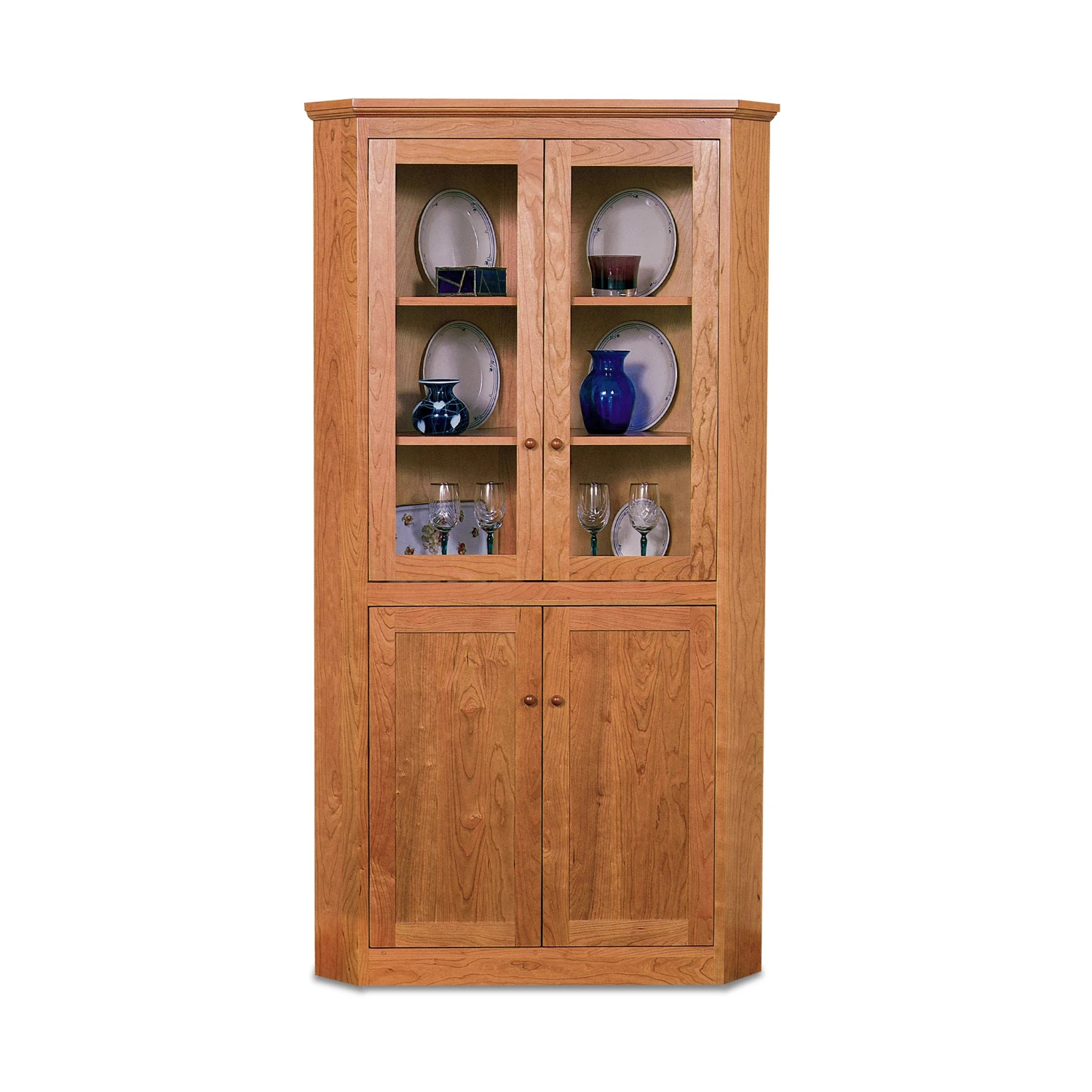 New England Shaker Solid Wood Corner Cabinet 4 New England Shaker Solid Wood Corner Cabinet - Image 2