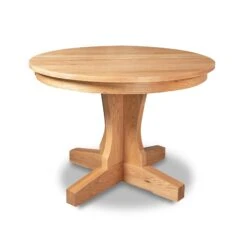 New Traditions Round Pedestal Extension Dining Table - Solid Oak