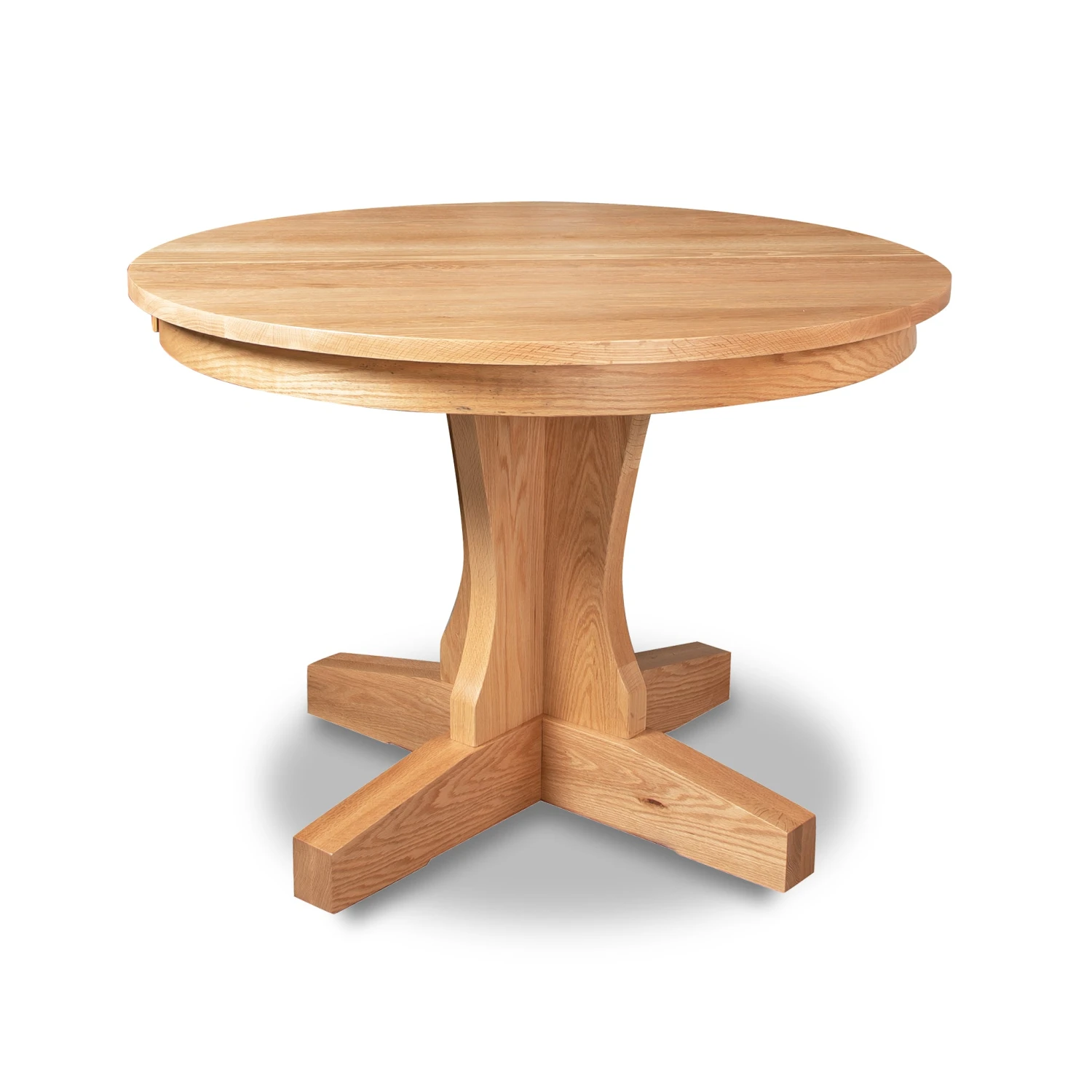 New Traditions Round Pedestal Extension Dining Table - Solid Oak 3 New Traditions Round Pedestal Extension Dining Table - Solid Oak