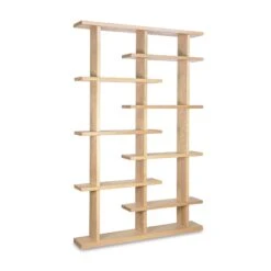 New York Contemporary Solid Wood Bookcase - Artisanal Storage Solution -VERMONT WOODS New York Contemporary Bookcase Natural Maple