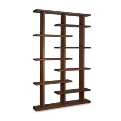 New York Contemporary Solid Wood Bookcase - Artisanal Storage Solution -VERMONT WOODS New York Contemporary Bookcase Natural Walnut