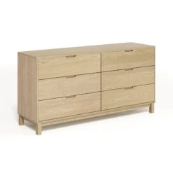 Solid Oak 6-Drawer Dresser - Oslo Collection Handcrafted Wood Storage