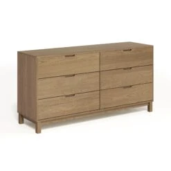 Solid Oak 6-Drawer Dresser - Oslo Collection Handcrafted Wood Storage -VERMONT WOODS Oslo 6 Drawer Dresser Sand Oak