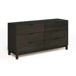Solid Oak 6-Drawer Dresser - Oslo Collection Handcrafted Wood Storage -VERMONT WOODS Oslo 6 Drawer Dresser Seared Oak