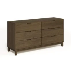 Solid Oak 6-Drawer Dresser - Oslo Collection Handcrafted Wood Storage -VERMONT WOODS Oslo 6 Drawer Dresser Taupe Oak