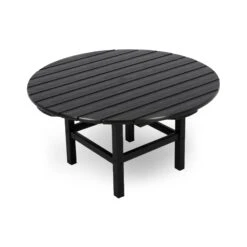 POLYWOOD Outdoor 38" Round Conversation Coffee Table -VERMONT WOODS Outdoor 38 Inch Conversation Table RCT38BL Black