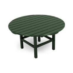 POLYWOOD Outdoor 38" Round Conversation Coffee Table -VERMONT WOODS Outdoor 38 Inch Conversation Table RCT38GR Green