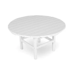 POLYWOOD Outdoor 38" Round Conversation Coffee Table -VERMONT WOODS Outdoor 38 Inch Conversation Table RCT38WH White