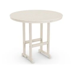 POLYWOOD 48" Outdoor Round Bar Height Table 16 POLYWOOD 48" Outdoor Round Bar Height Table -VERMONT WOODS Outdoor 48 Inch Round Bar Table RBT248SA Sand