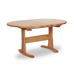 Oval Trestle Extension Hardwood Dining Table - Handmade in Vermont