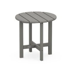 POLYWOOD 18" Round Side Table: Durable All-Weather Outdoor Furniture 16 POLYWOOD 18" Round Side Table: Durable All-Weather Outdoor Furniture -VERMONT WOODS POLYWOOD 18 Inch Round Side Table RST18GY Slate Grey