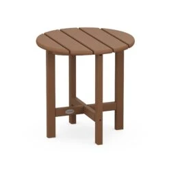 POLYWOOD 18" Round Side Table: Durable All-Weather Outdoor Furniture 17 POLYWOOD 18" Round Side Table: Durable All-Weather Outdoor Furniture -VERMONT WOODS POLYWOOD 18 Inch Round Side Table RST18TE Teak